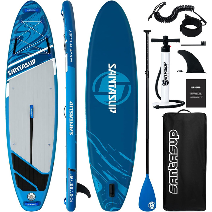 Надувний  SUP-борд Santasup Sport-Blue: Комплектація для дорослих (весло, насос, рюкзак, лінька, сумка)