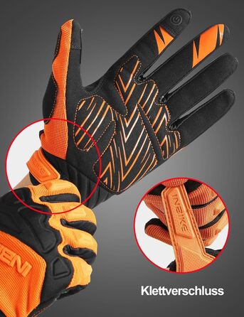 Рукавички INBIKE TB для офроуду: повний захист, підкладки з TPR, SCR-підкладка для гнучкості (Оранжевий, L)