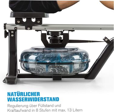 Capital Sports Rowshaper: Тренажер для веслування з водним опором, складаний, до 150 кг, сірий