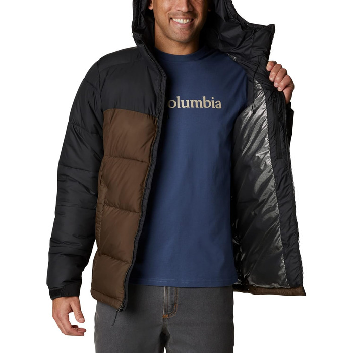 Куртка Columbia Pike Lake Hooded чоловіча, оливково-чорна, XL - тепла степлена куртка з капюшоном