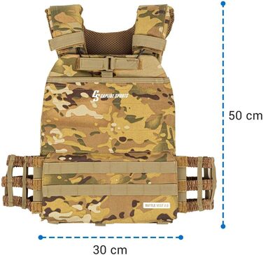 Capital Sports Battlevest 2.0 - Вага жилет для тренувань, 13.2 кг, камуфляж