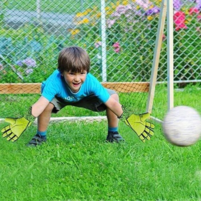 Воротарські рукавиці дитячі та чоловічі Torwarthandschuhe, розмір 6/8/9/10 (зелені) - захист від стирання, з антиковзким покриттям та підтримкою зап'ястя