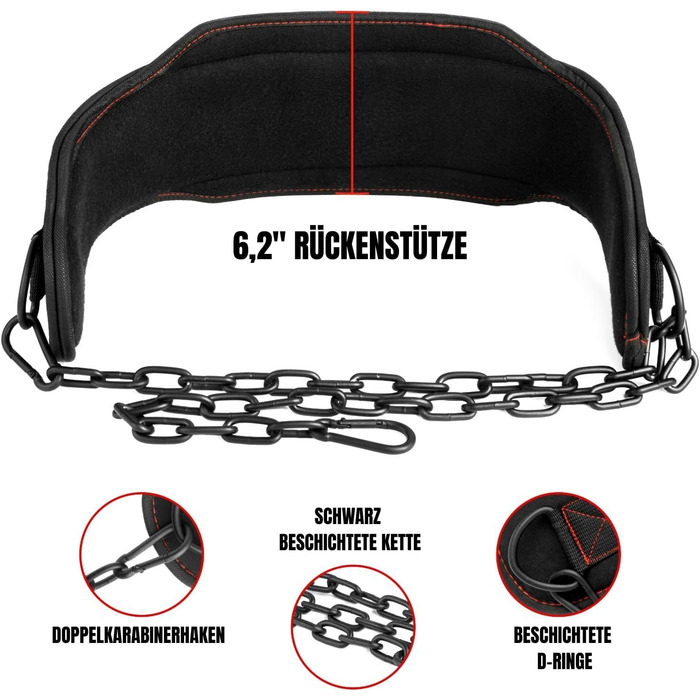 Пояс для віджимань EVO Fitness, міцний, регульована ланцюг, пояс для важкої атлетики, підтримка спини, пояс для підтягувань, чоловічий/жіночий, бодібілдинг, пауерліфтинг, чорний