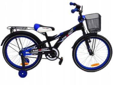 Дитячий велосипед Mexller BMX 20 дюймів, синій, з додатковими колесами