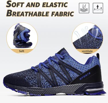 Чоловічі кросівки ASHION для спорту та бігу. Легкі, дихаючі, блакитні, 39 EU