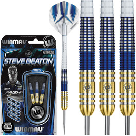 Дротики для дартсу WINMAU Steve Beaton 26 г, професійні, вольфрамові, з сталевим вістрям, набір з оперенням та держателями