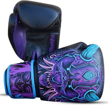 Боксерські рукавички BUDDHA FIGHT WEAR Fantasy Luzbel для Муай Тай та кікбоксингу, штучна шкіра, антимікробна підкладка, посилені шви, різні дизайни