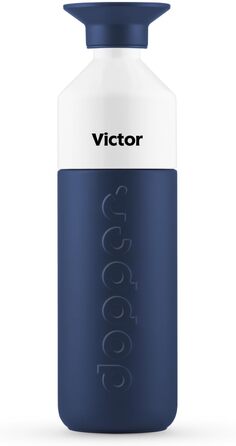 Індивідуальна термобутилка Dopper Insulated 580 мл, нержавіюча сталь, двостінна, термочашка для кави і чаю, герметична, тримає 24 год холод, 9 годин тепло, Breaker Blue