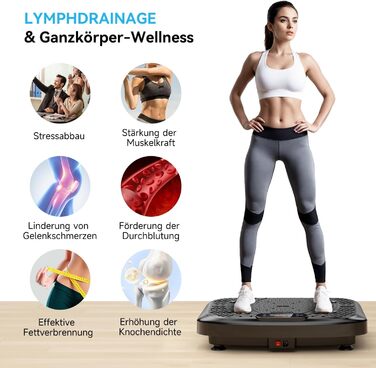 Віброплатформа з керуванням через додаток, пультом та LED-дисплеєм, до 220 кг, 199 рівнів вібрації для дому, Bluetooth, гуми для тренувань, 200W