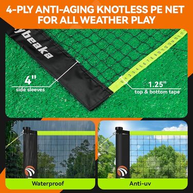 Набір для бадмінтону вуличний 3.66м Schwarz: 2 ракетки, 3 волани, сумка, сітка - для пляжу, подвір'я