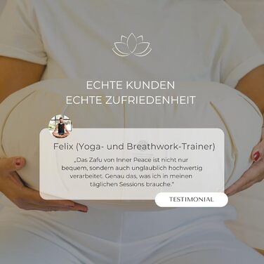 Зуф (подушка для медитації) | Подушка для йоги з еко-дзеркальцем | Подушка для медитації напівмісяця | Зроблено в Німеччині | Подушка для медитації напівмісяця | Зручний знімний чохол з 100% органічної бавовни