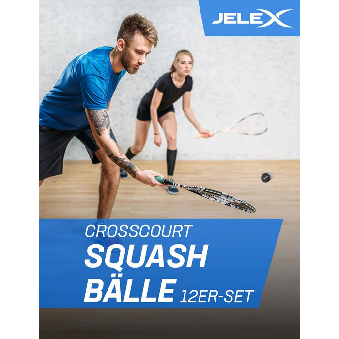 JELEX Crosscourt Набір з 12 сквош-м'ячів із гуми, 4 см, 22 г, для досвідчених гравців