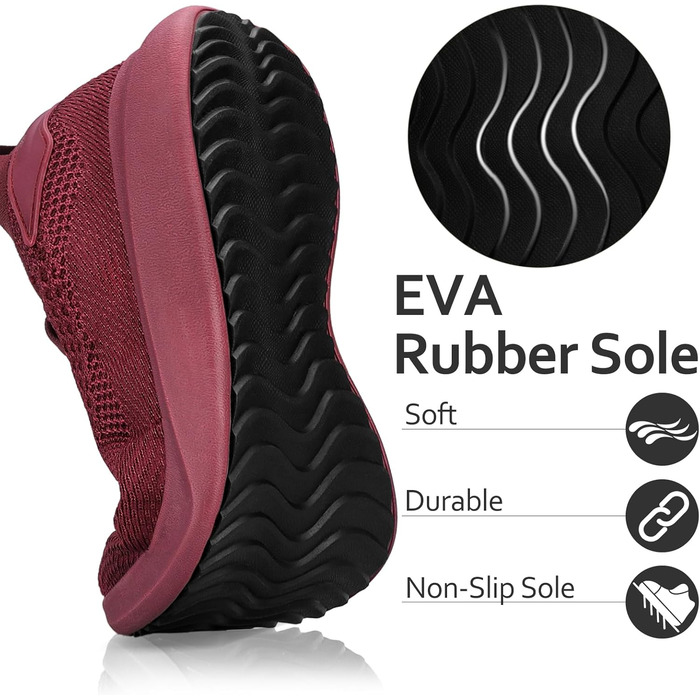 Чоловічі кросівки для бігу та занять спортом: дихаючі, легкі, slip-on, для фітнесу, залу, джогінгу, червоні, 45 EU