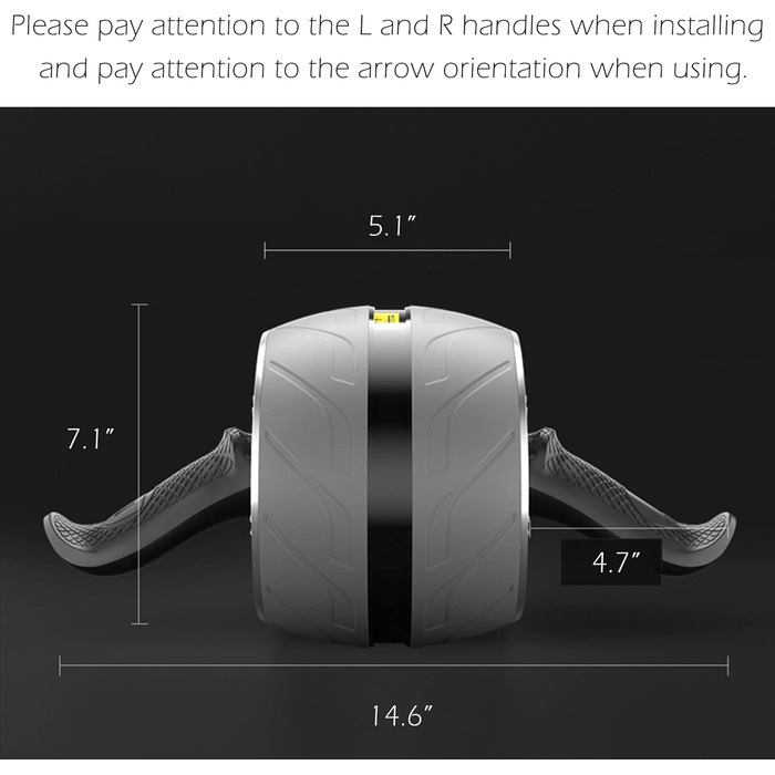 AB Wheel Roller A.F.N.A.L з пружинним опором, автоматичним відкатом, для тренування пресу, широкі колеса, фітнес для дому та спортзалу, Core Workout, силові тренування, жовтий колір