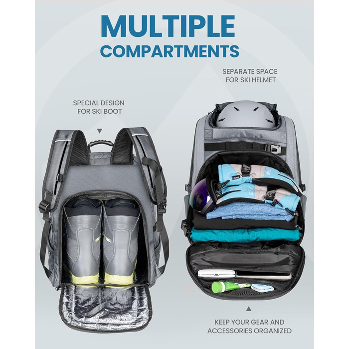 Чохол для лижних черевиків OutdoorMaster Rhino 65л, сріно-сірий, універсальний