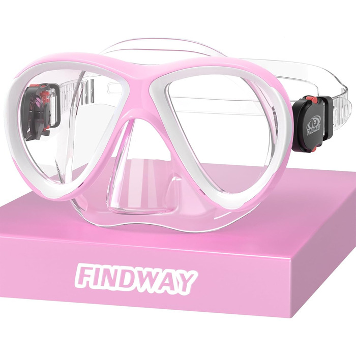 Дитяча маска для плавання та снорклінгу Findway, 180° панорама, силіконова, антипротікання, для хлопчиків і дівчаток 3-14 років