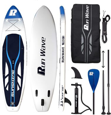 Надувна SUP-дошка Runwave SUNSHINE з антиковзаючим покриттям, широкою платформою та комплектом аксесуарів, для підлітків і дорослих початківців