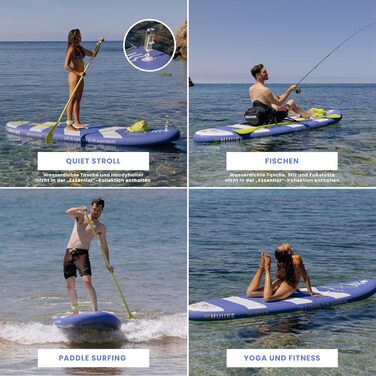 Надувна SUP-дошка HUIIKE з аксесуарами, стійка для веслування стоячи, преміум якість, велика стійкість