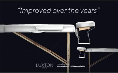 Масажний стіл Luxton Home Premium Foam – портативний, складний, з регулюванням висоти, 183x68 см. Ідеально для дому, салону, тату-майстерні. З аксесуарами та сумкою. Білий.