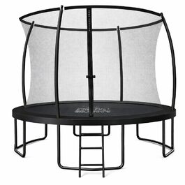 Батут Zero Gravity Outdoor Ø 183/244/305/366/427 см, TÜV GS, комплект з драбиною, відеоінструкція, Ultima 4 моделі Ø 305 см, чорний