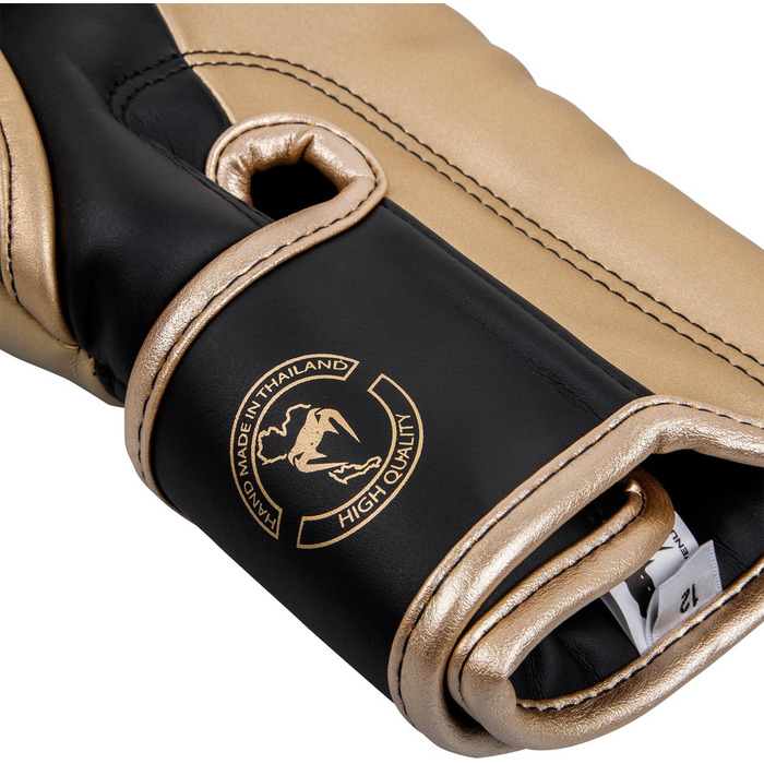 Боксерські рукавички Venum Elite чорного та золотого кольорів, 12 Oz