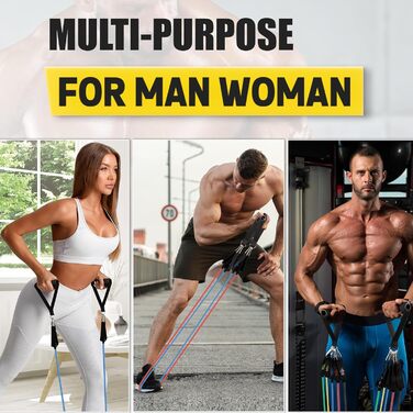 Еластичні гумки для фітнесу: набір для тренувань, фітнес-гумки з анкером для дверей, для чоловіків та жінок, для фізичної терапії та формування тіла
