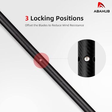 Карбонове весло Abahub для каяка 230см/220-240см, регульоване, з ремінцем, для каякінгу, каное, човна, карбоновий держак, пластикове лопато, різні кольори