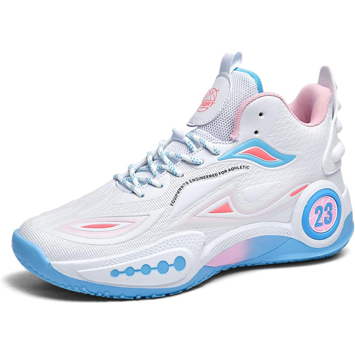 Баскетбольні кросівки High Top з антиковзким покриттям, легкі та зручні. Білі (44 EU, вузька колодка)