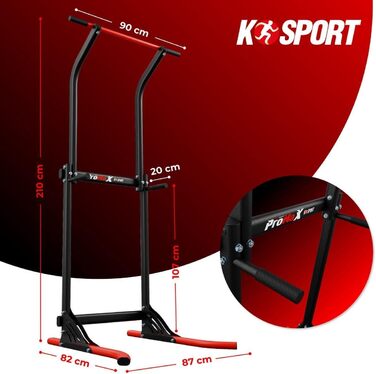 K-Sport Power Tower: турнік, силовий тренажер для дому | до 150 кг | багатофункціональний | для фітнесу та силових тренувань