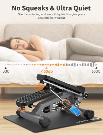 Степпер Sportsroyals Up-Down-Twister для дому з тросами та LCD дисплеєм, до 150 кг