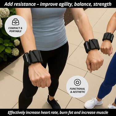 Набір вантажів на зап'ястя та кісточки (2 шт x 0,5 кг) з регульованими ремінцями для фітнесу, йоги, аеробіки