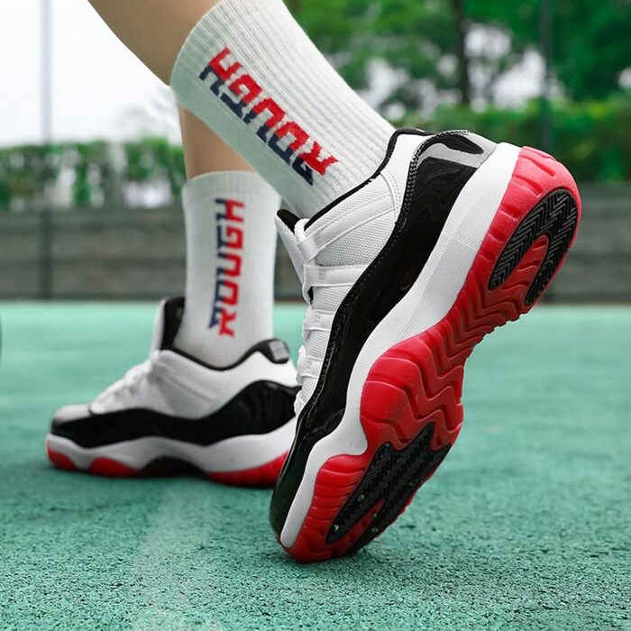 Чоловічі кросівки для баскетболу Air Jordan 11D Black Red: дихаючі, з підтримкою, стильні, для легкоатлетики та ходьби