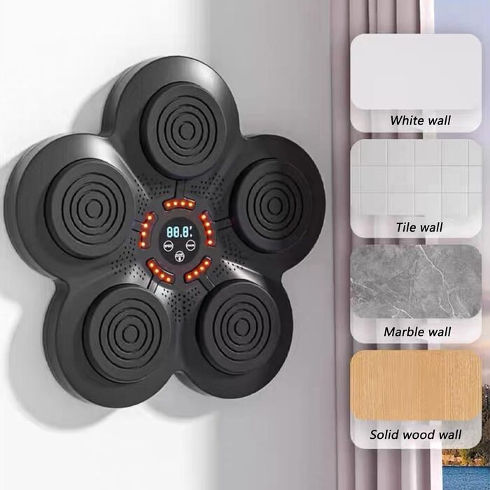 Музична тренувальна машина Boxtrainingsmaschine: смарт-стінка для боксу з рукавичками, 9 режимів швидкості, реакція рук/очей/швидкості для зняття стресу, чорний