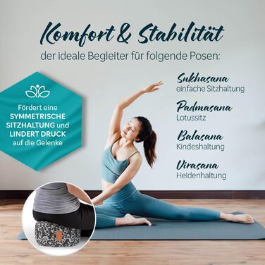 Йога-боулстер Rundes 30см x 15см | Знімний чохол | Наповнювач: органічна лушпинка пшениці або органічна лушпинка гречки | Для Йін-йоги та медитації