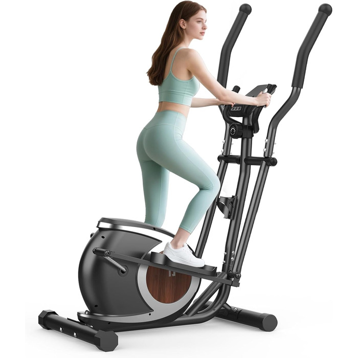 Еліптичний тренажер для дому Crosstrainer з магнітною системою, Bluetooth, LCD-монітором, 16 рівнів опору, чорний