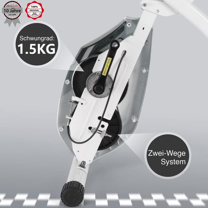 Велотренажер Ultrasport F-Bike 150/200, 8 рівнів навантаження, складаний, з LCD-дисплеєм, тримачем для планшета, сенсорами пульсу, для спортсменів і літніх людей