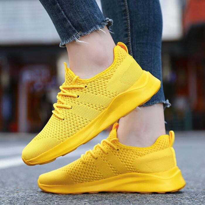 Чоловічі кросівки для спорту, тенісу, ходьби та бігу. Білі кросівки для фітнесу та занять у залі (39 EU, жовтий)