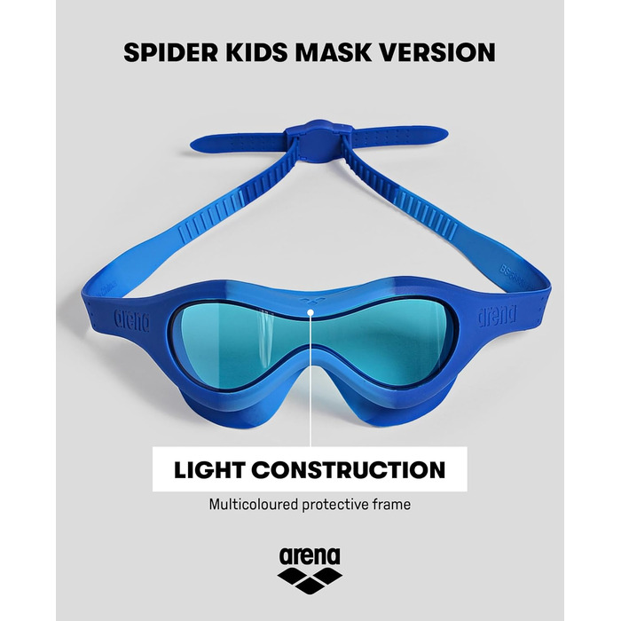 Дитяча маска для плавання arena Spider Kids – антифог, великі лінзи, середньотемні, UV-захист, саморегульований перенісся