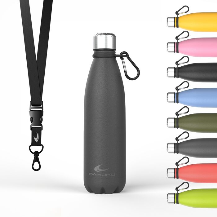 Термос Daikoku Edelstahl: 500 мл, нержавіюча сталь, 12 год гаряче, 24 год холодне, без BPA, сірий | Для спорту та відпочинку