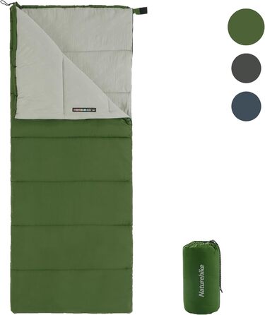 Спальний мішок Naturehike для дорослих, легкий прямокутний, з'єднувальний, 3-сезонний, для кемпінгу та піших прогулянок (зелений)