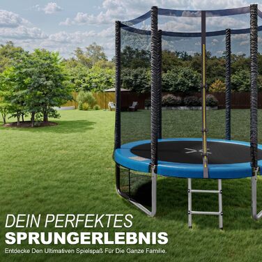 Трамплін JUMMICO Outdoor для дітей з драбиною та боковою кишенею, Ø 183/228/305/366/427 см, сертифікат GS