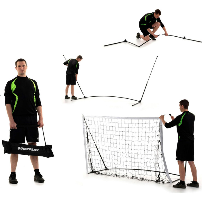 Футбол ворота QUICKPLAY Kickster 3x2м: портативні ворота для футболу в садку, для дітей та дорослих, з сумкою для транспортування
