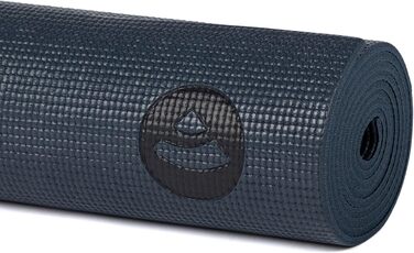 Йога мат Bodhi Leela Collection | Нековзна спортивна мат | Безпечна та миюча мат | PVC мат для йоги, пілатесу та гімнастики Yantra/Alignment, темно-синій