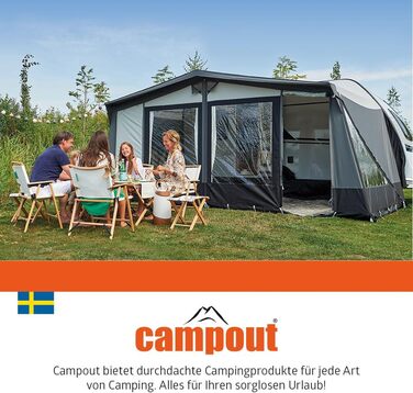 Зручний складаний садовий/кемпінговий столик Campout з бамбуковою полицею (65x50x65 см), 3 положення висоти, з сумкою