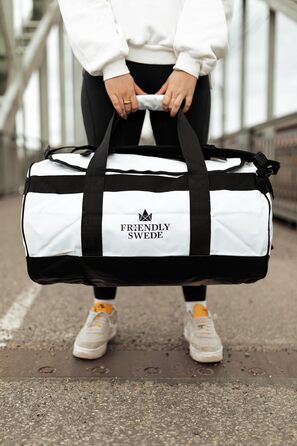 Водонепроникна спортивна сумка-рюкзак The Friendly Swede Sandhamn (60 л), біла — гермосумка для подорожей та спорту