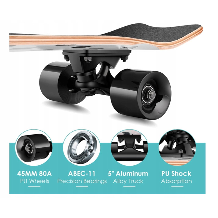 Круїзер-скейтборд Hikole 27 × 8 | Підшипники ABEC-11, універсальна модель