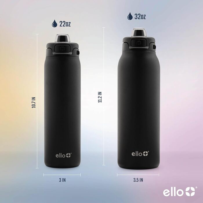 Термос Ello Pop & Fill з нержавіючої сталі, вакуумна пляшка для води з швидким наповненням, подвійні стінки, герметична кришка, багаторазова