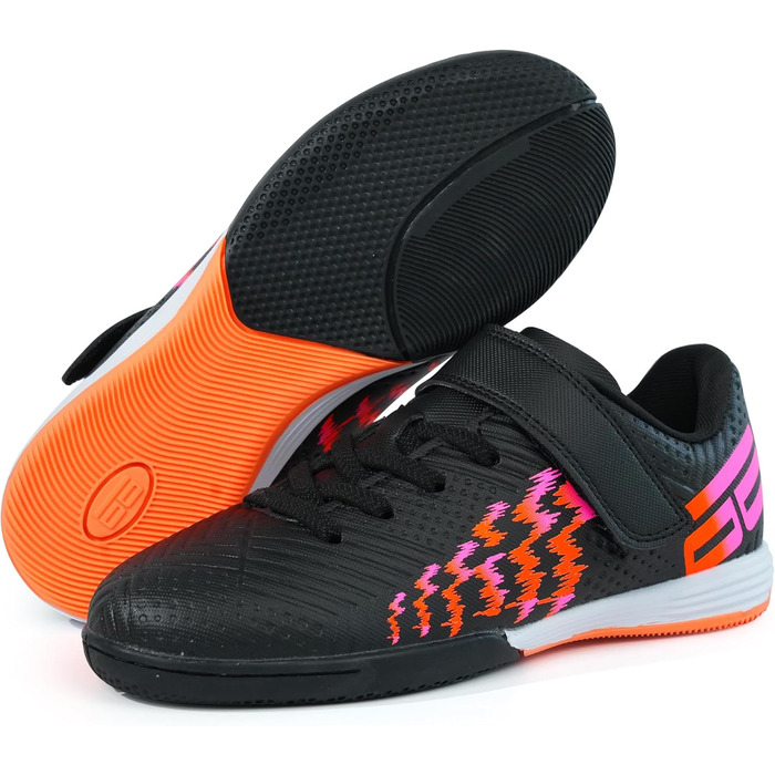 Дитячі футзальні кросівки JABASIC для залу, чорно-помаранчеві, 37 EU