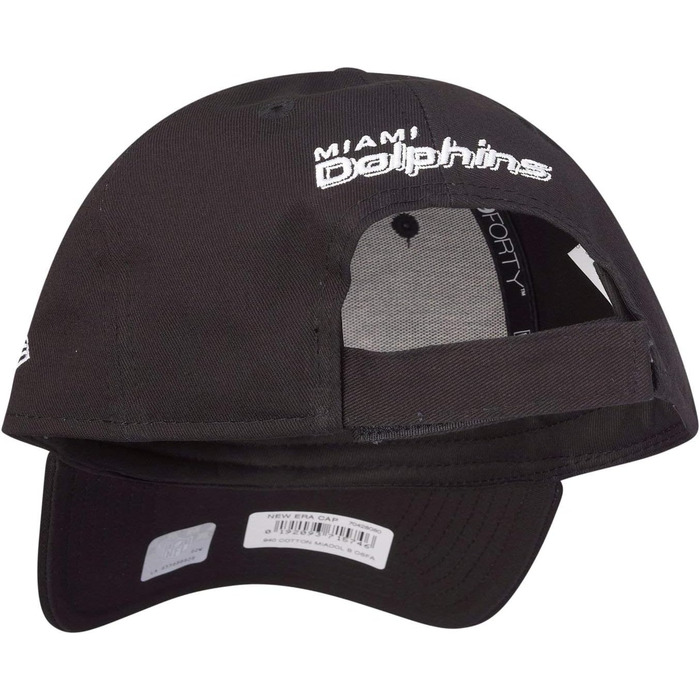 Кепка New Era 9Forty Adjustable NFL Miami Dolphins - чорно-біла, універсальний розмір