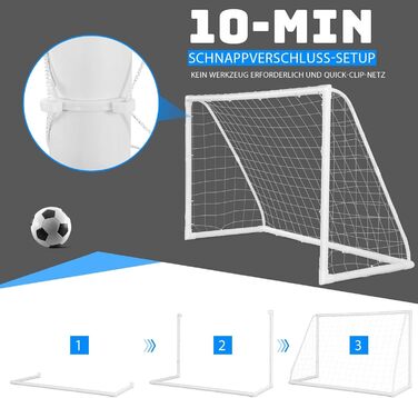 Футбольні ворота COSTWAY 180x120 см для дітей і дорослих, садові, з міцною сіткою та 6 кілочками